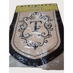 Evergreen Decorative Garden Flag Beige & Black Double Sided 18x13 High Quality F